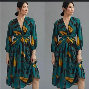 Anthropologie Floral cut out dress